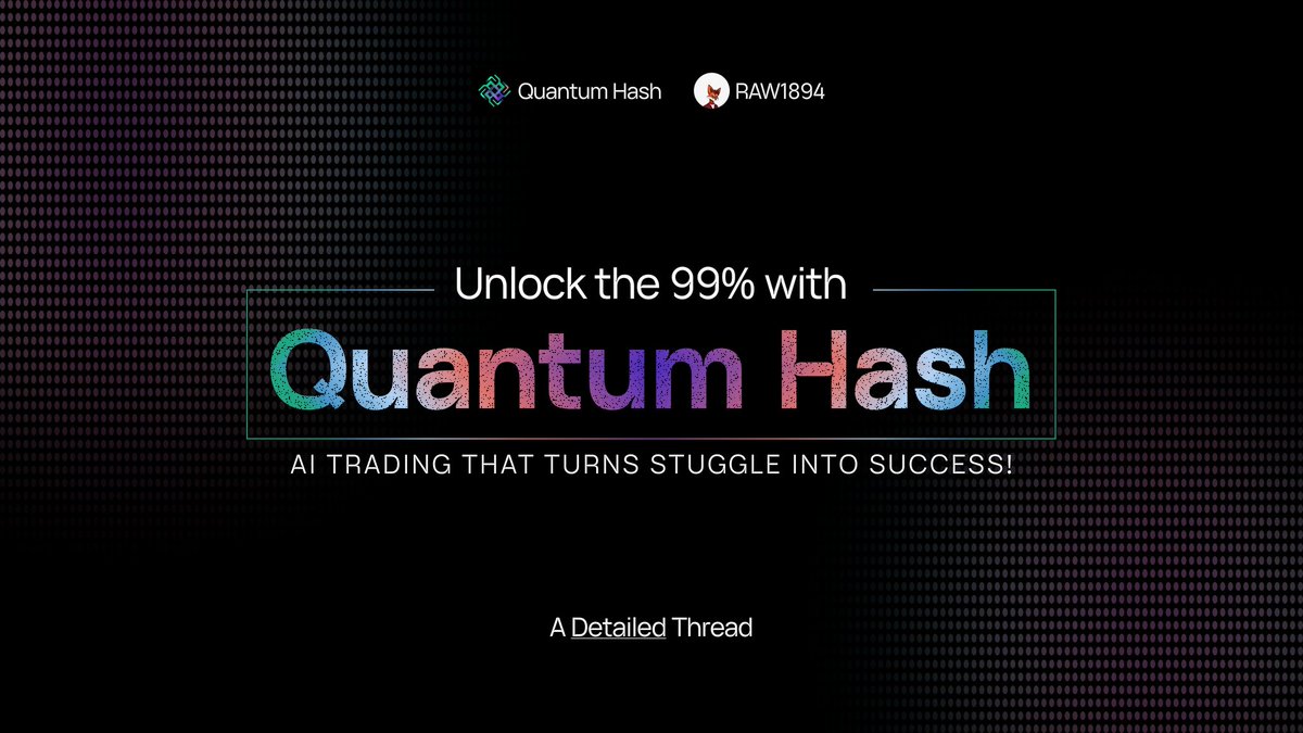 RAW1894's tweet photo. Only 1% of traders go home happy at the end of the day.
What about the rest?
They struggle.
But Quantum Hash has our back with its AI-powered trading system, offering the remaining 99% a chance.
You don't want to fade this anon
A 🧵
#QHash #AITrading #Ethereum $QHASH https://t.co/XYF8gutHke