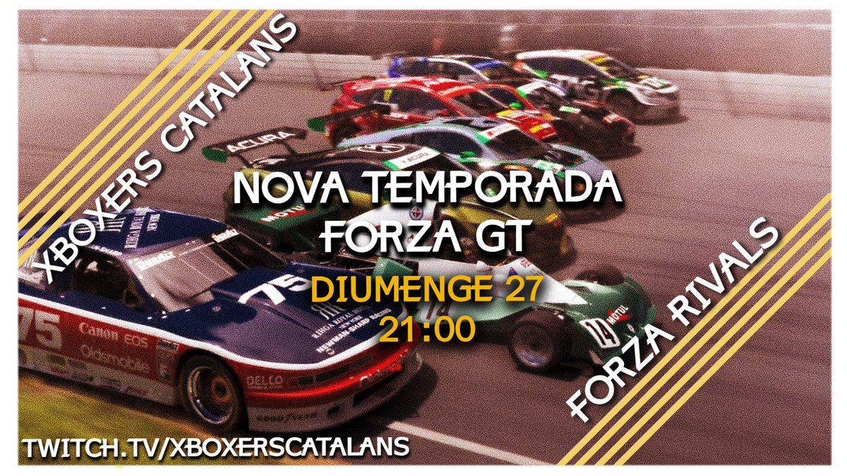 XboxersCatalans's tweet photo. Torna el campionat de #ForzaMotorsport de la comunitat! Tornen els #ForzaRivals!
En aquesta temporada els nostres pilots es posaran al volant de cotxes de la divisió #ForzaGT.
Sens dubte hi haurà més d'una sorpresa!
27/10 a les 21:00 a
https://t.co/mQorgkQhgn
#Xbox #Català https://t.co/2E2MwI91ZS