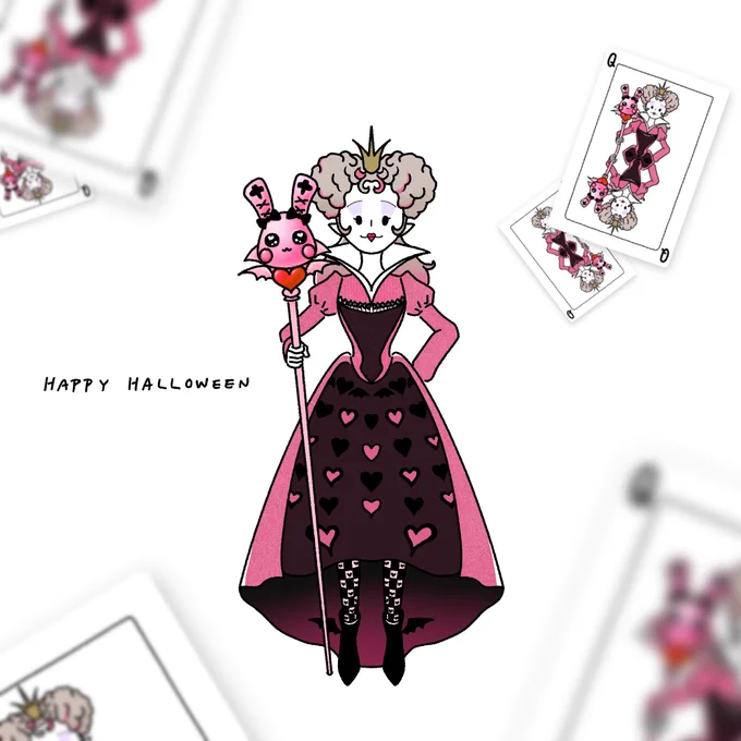 .˚⊹.₊˚𖦹⋆ #ずしりとハロウィン ╋━━ 𝔔𝔲𝔢𝔢𝔫 𝔬𝔣 ℌ𝔢𝔞𝔯𝔱 ━━━╋ #りりむとおえかき 《次の投稿は24日》