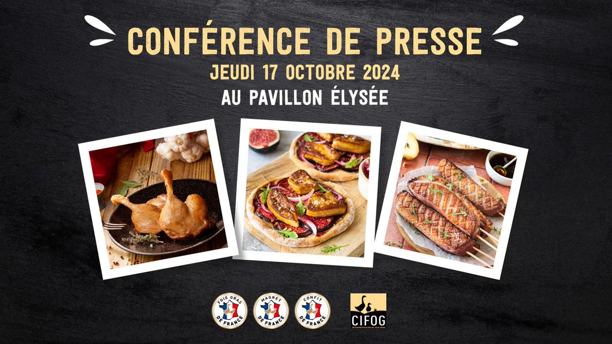 filierefoiegras's tweet photo. Dans un instant, suivez en #livetweet la Conférence de Presse des professionnels de la filière Foie Gras sur le thème : 
➡️ Filière Foie Gras : le goût de la fête retrouvé !
Mobilisation générale de la filière pour revenir en force sur toutes les tables !
 https://t.co/aB1X0Ii2CQ https://t.co/e2sS24FB8x