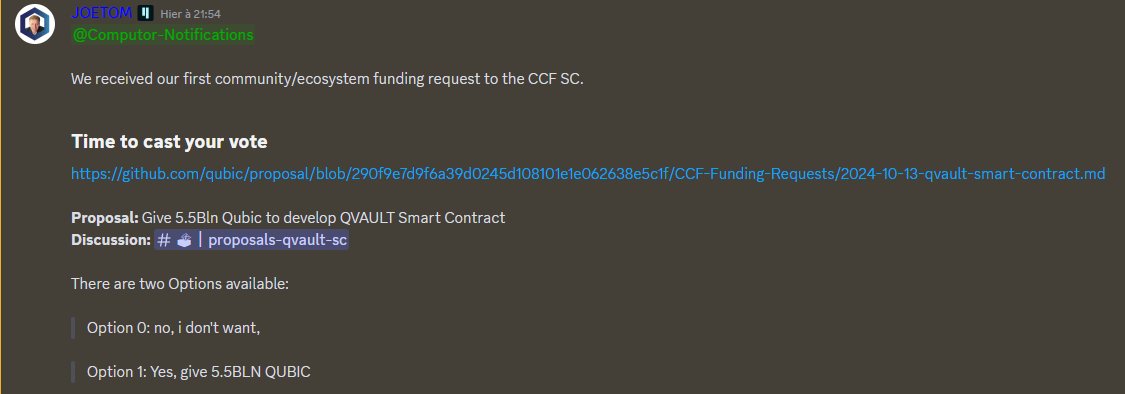 CryptalClear's tweet photo. 🚨 #QVAULT IPO 🚨

The CCF SC received his first funding request for the development of #QVAULT SC.🔥

Qubic Capital is seeking 5.5 billion $QUBIC to support the development and launch of its #QVAULT SC.💰

The SC will handle secure assets management, automatic revenue distribution to $QCAP holders and burning of $QUBIC through reinvestments in IPOs.🧠

If funding is accepted, the development will start and the IPO will follow.⏳

#Qubic #AI #AGI #Aigarth #CFB