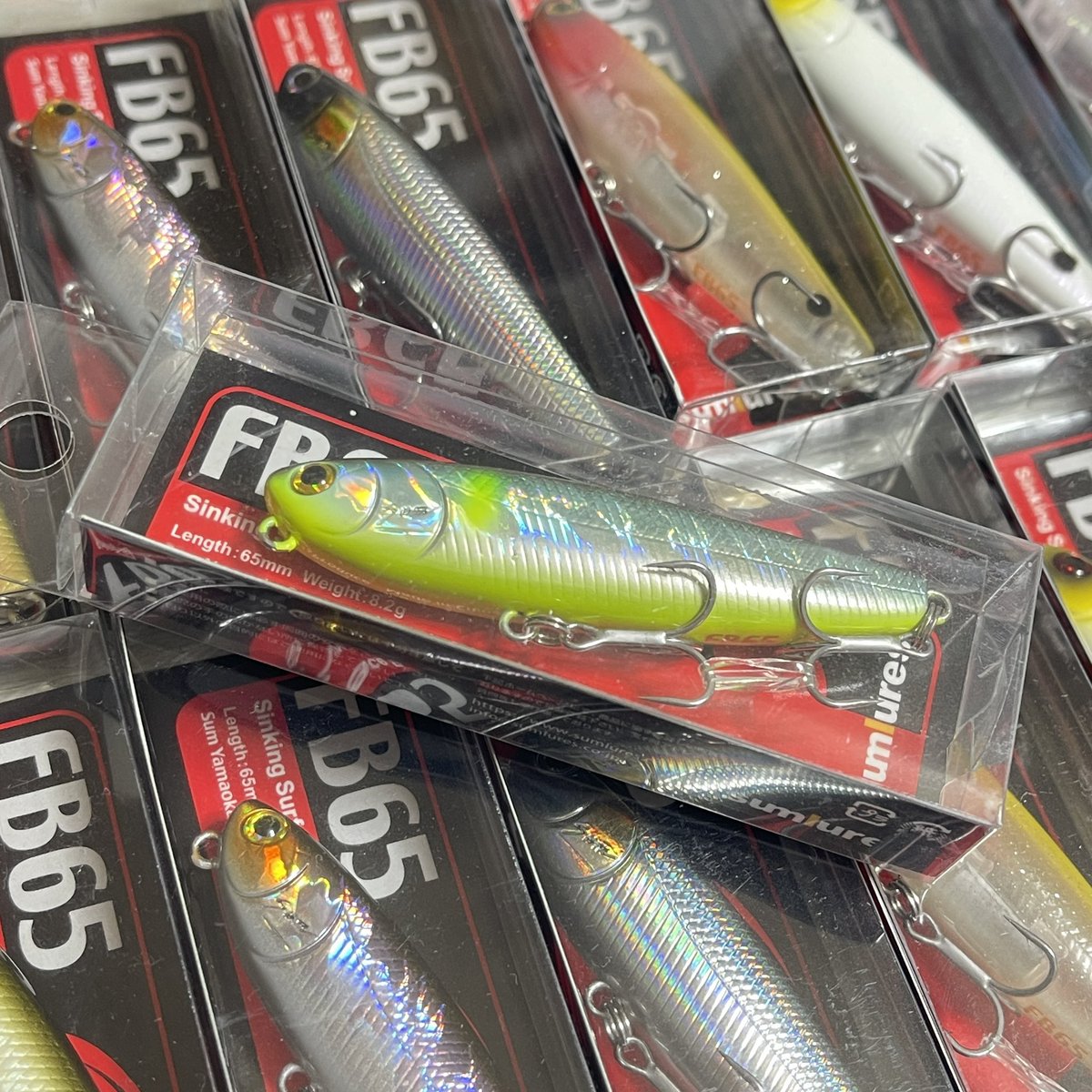 fsspb's tweet photo. 本日の入荷 '24.10.17
【#サムルアーズ】
★再入荷★ #FB65 ver.2
<カラー>
ホログラムアユ YB
ホロパールカワアユ
ホログラムワカサギ
レーザーイナ
グリッターゴーストクラウン
ミスティックボーン
ラメホロクリアー
ご注文お待ちしております!
https://t.co/GA7Lb7e322 https://t.co/hTa1CGSn4U