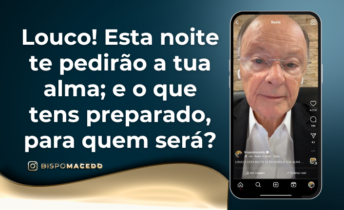 BispoMacedo's tweet photo. Acompanhe nossa #MeditaçãoMatinal: https://t.co/NEvW12yz8o

"... Louco! Esta noite te pedirão a tua alma; e o que tens preparado, para quem será?" Lucas 12:16-20

#PalavraAmiga #Bíblia #Salvação https://t.co/aUh1rkIc9P