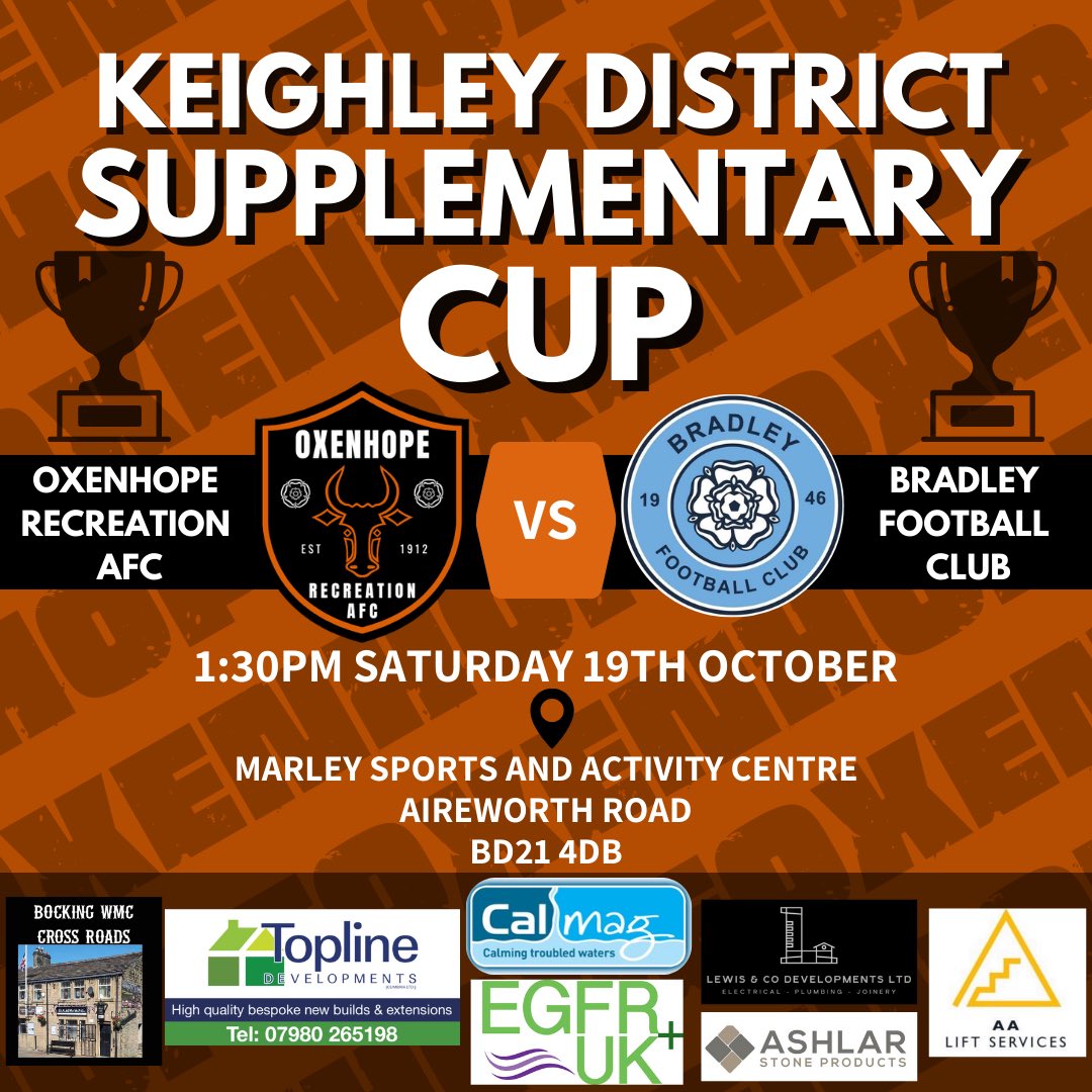 OxenhopeRecFC's tweet photo. CUP WEEKEND | This weekend sees the start of the Keighley District Cups π Weβre hoping for a great cup campaign, could we do the double againβ¦? π
Both of these games have an earlier kick off at 1:30pm, all support welcome and encouraged π β«οΈ
#UpTheOx https://t.co/xczjpcRbPk