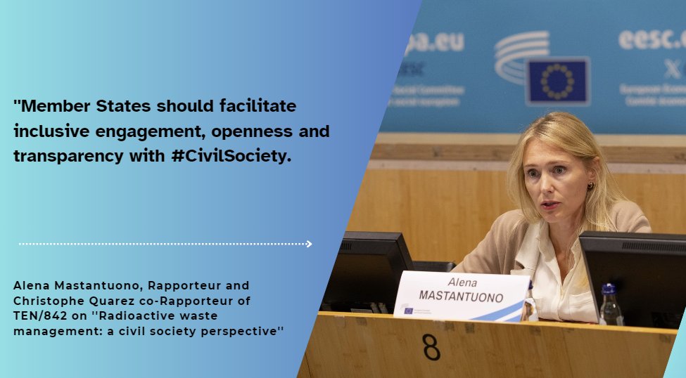 EESC_TEN's tweet photo. Session 2⃣: The point of view of #CivilSociety followed by a debate
''We encourage supporting the education and training of professionals and scientists in ⚛️#RadioactiveWasteManagement ''
Click here and find out more 👉https://t.co/Ehe1Us6Y2W https://t.co/5YjTVpGJC4