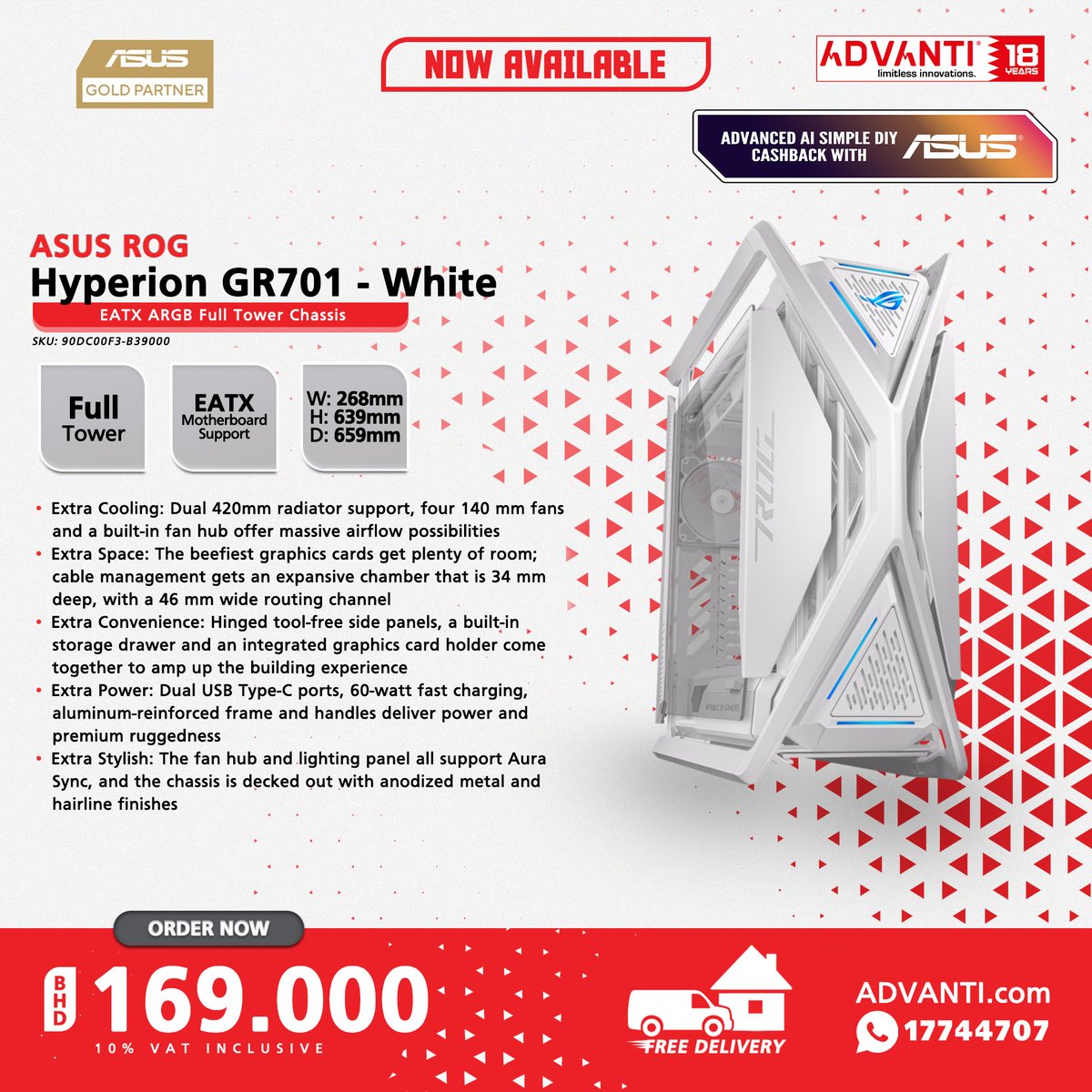ADVANTIGroup's tweet photo. ◀Swipe Left for more!
🔽NOW AVAILABLE!🔽

🔴ASUS Gaming PC Cases!🔴

📦 FREE DELIVERY! 🚚
▶10% VAT Inclusive

#ADVANTI #Asus #Gaming #PC #Cases #TechDeals #Bahrain #Manama #Saar https://t.co/9HpMezVW8N
