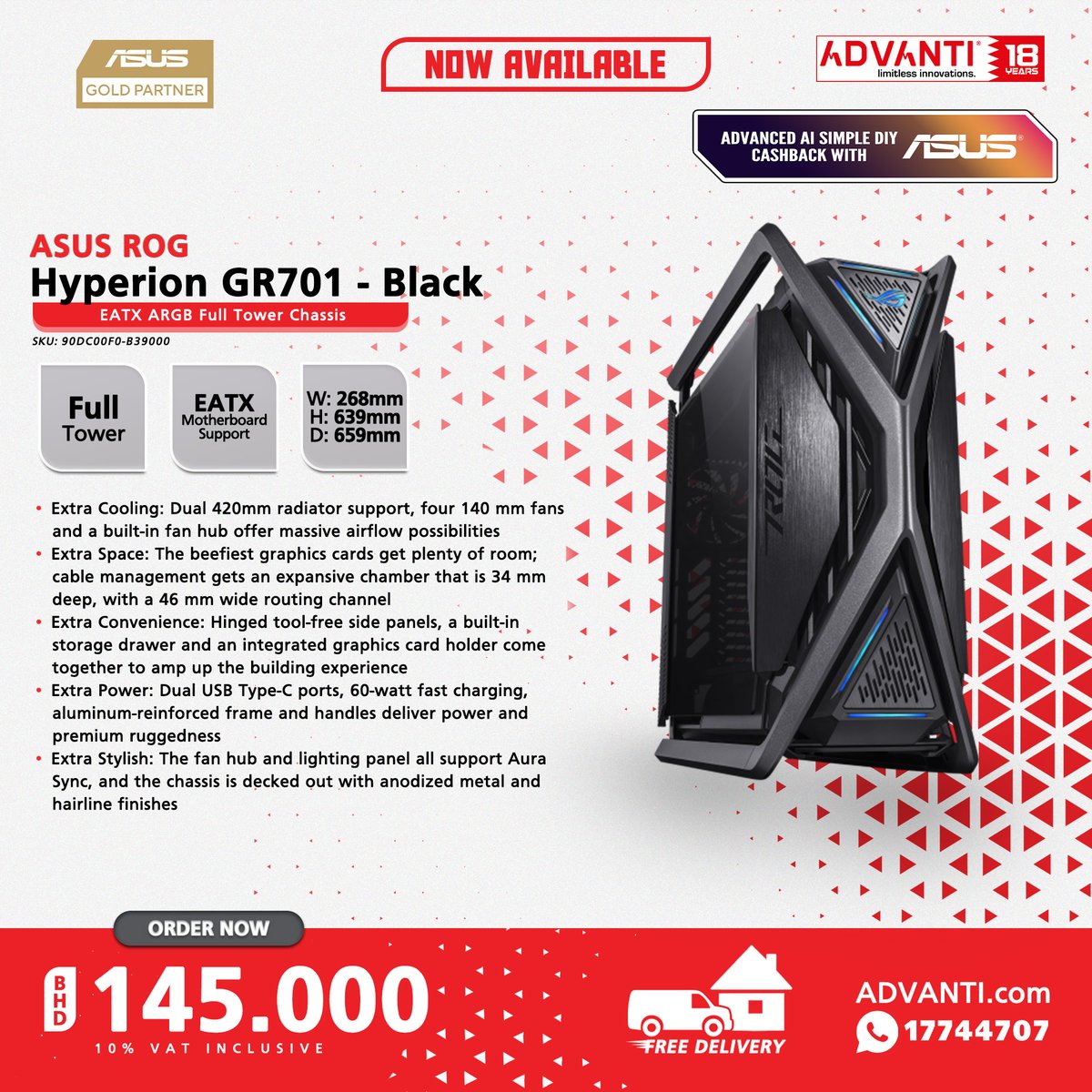 ADVANTIGroup's tweet photo. ◀Swipe Left for more!
🔽NOW AVAILABLE!🔽

🔴ASUS Gaming PC Cases!🔴

📦 FREE DELIVERY! 🚚
▶10% VAT Inclusive

#ADVANTI #Asus #Gaming #PC #Cases #TechDeals #Bahrain #Manama #Saar https://t.co/9HpMezVW8N