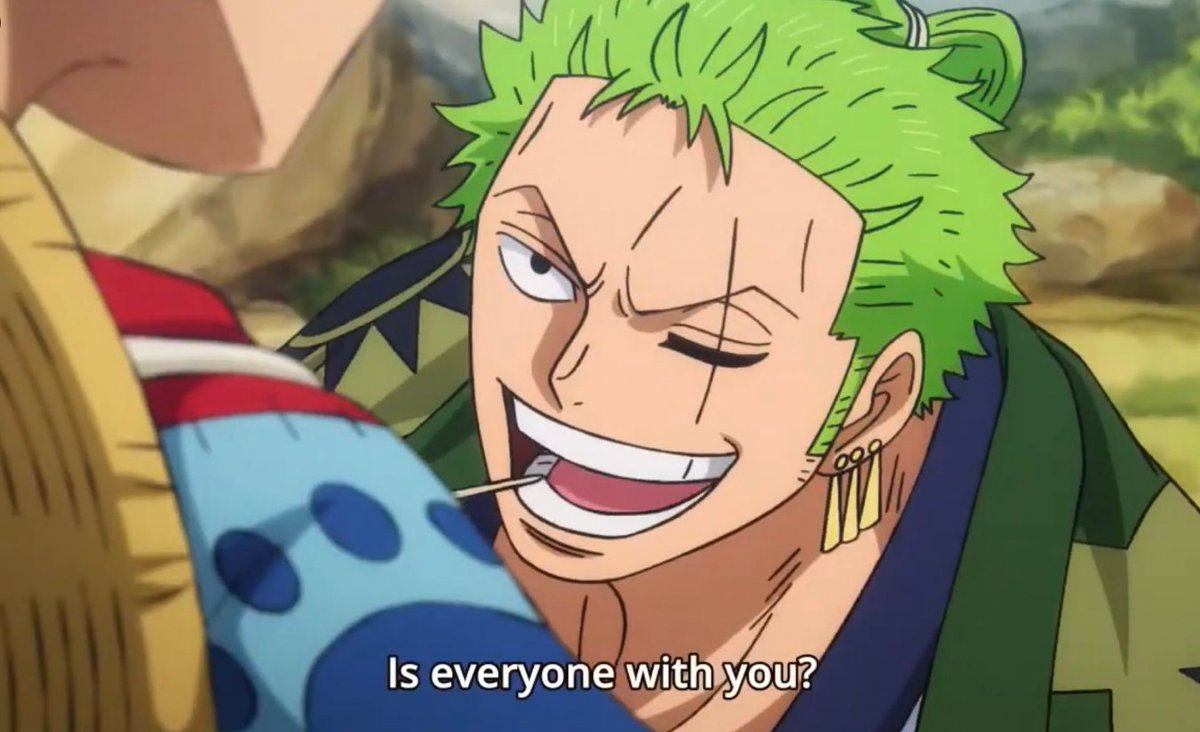 wait is this the first time we see zoro smile after reuniting with the others in zou????