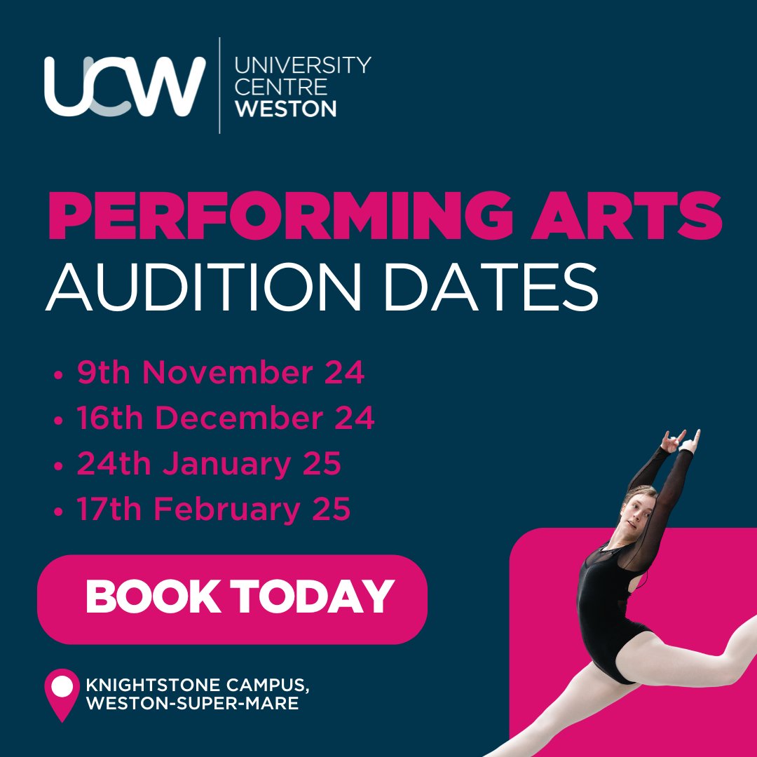 Show off your skills at our Performing Arts auditions! 🎭✨ Click the link below for all the details and take your first step toward the spotlight! 👇

ucw.ac.uk/event/performi…