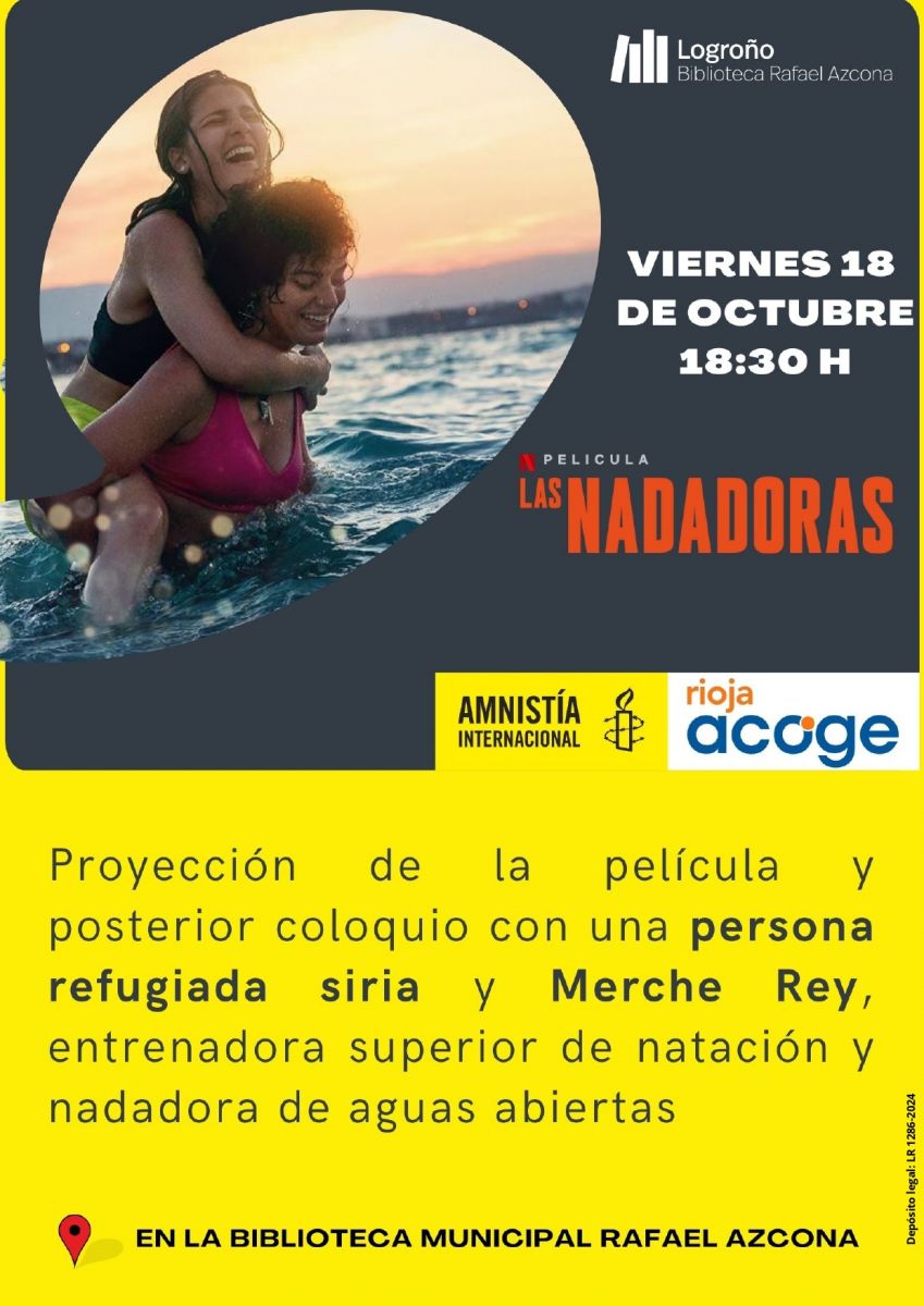 ailarioja's tweet photo. 🗓️Este viernes, 18 de octubre, a las 18:30h,
@RiojaAcoge y @ailarioja te invitan a conocer la historia de dos hermanas que se lanzan a una desgarradora aventura en la que usarán sus habilidades en natación —y sus corazones— para convertirse en heroínas #NathalieIssa #ManalIssa https://t.co/XfyuQXmhGc