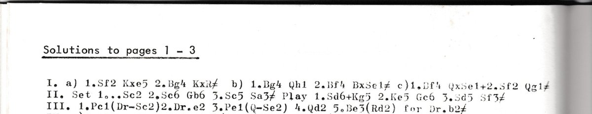 DMUSpecialColls's tweet image. #ChessTuesday The solutions to the fairy chess teasers set earlier today. From Fairy Chess problems by Anthony Dickins, 1980. From the @ecfchess Library.
@librarydmu
@garylanechess
@chesstutor
#chesshistory #chessliterature