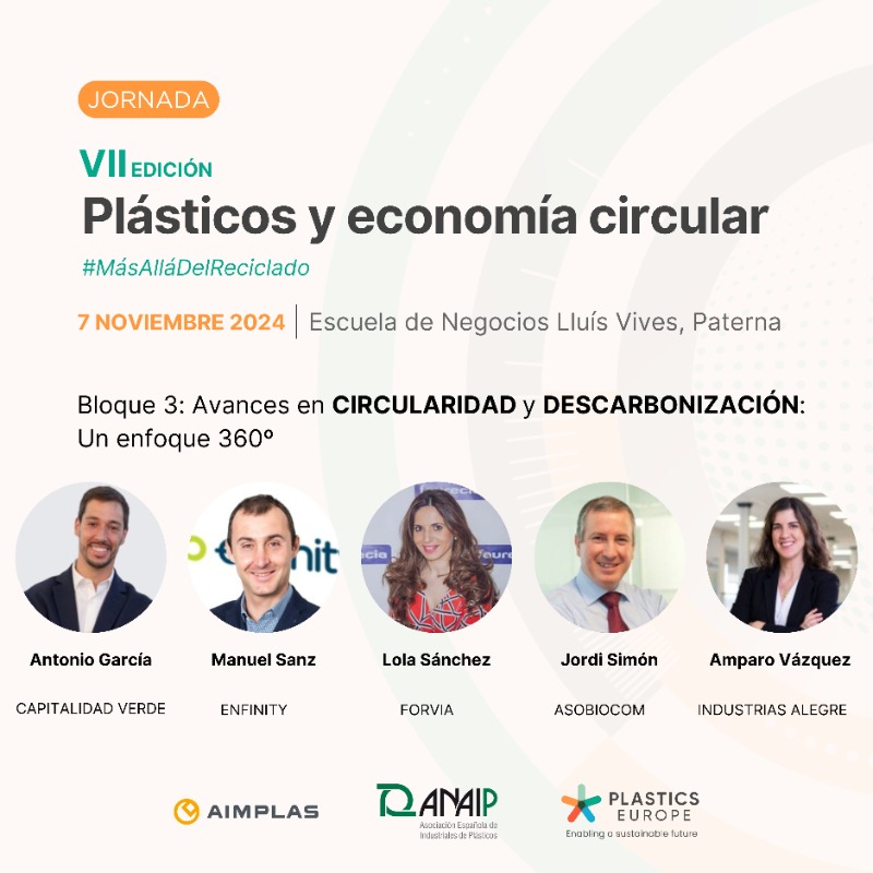 PlasticsEuropES's tweet photo. 🗣️ ¡Conoce a los ponentes de la VII Edición de Plásticos y Economía Circular! 

Hablarán sobre soluciones innovadoras y últimas tendencias en Economía Circular.  Modera el encuentro @maguadoarnaez.

Acompáñanos el 7 de noviembre junto a @aimplas y @ANAIP_es👇 #MásAlláDelReciclado