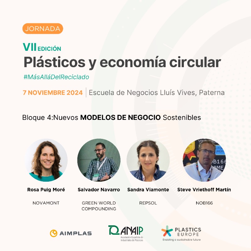 PlasticsEuropES's tweet photo. 🗣️ ¡Conoce a los ponentes de la VII Edición de Plásticos y Economía Circular! 

Hablarán sobre soluciones innovadoras y últimas tendencias en Economía Circular.  Modera el encuentro @maguadoarnaez.

Acompáñanos el 7 de noviembre junto a @aimplas y @ANAIP_es👇 #MásAlláDelReciclado