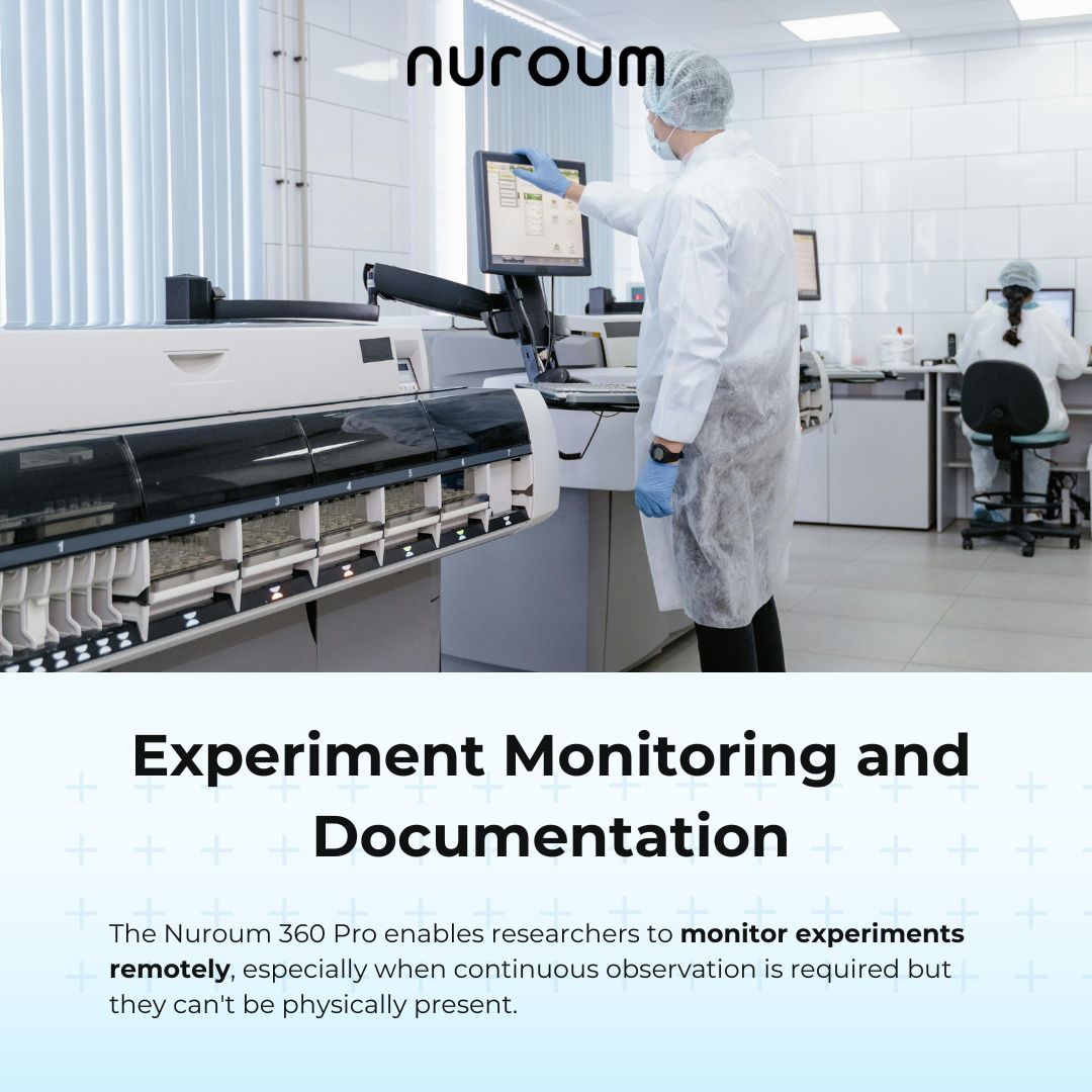 Today, we’re sharing a customer story from a chemistry lab. With the 360 Pro, researchers can easily hold virtual meetings and monitor experiments remotely, observing changes like color shifts. 
🚀 Elevate your lab: nuroum.com/product/all-in…
#nuroum #chemistrylab #experiment