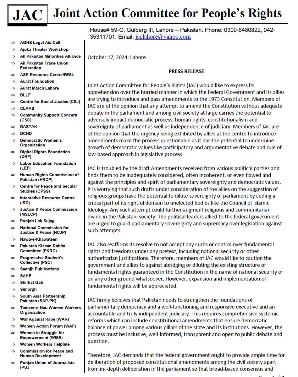 Joint Action Committee (JAC) tweet media