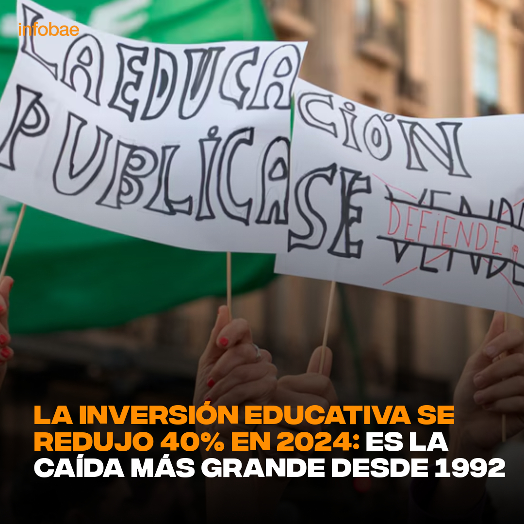 La inversión educativa se redujo 40% en 2024: es la caída más grande desde 1992 infob.ae/48bsK0s