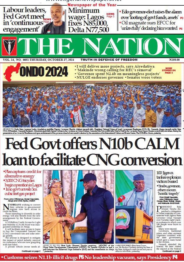 standard_ngr's tweet photo. 18. Matrix Sport
- Libya threatens legal action after abandoned #afconqualifier 

19. The Nation
- FG offers loan to facilitate CNG conversion

Tags: Lionel Messi I #Argentina I #Bolivia I #argvsrsa I #lcdlfm2 I #lacasadelosfamososmex2 I Bluetooth I #Protest I New Zealand I Hobi https://t.co/ILREANnaZv