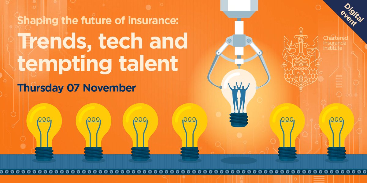 Register now for a special digital version of our Shaping the Future of Insurance 2024 conference.

Join us on Thursday 7 November (10:00-13:00 GMT) for a live webinar which packages up the key elements around the theme 'Trends, tech and tempting talent'.

ow.ly/Q3eR50TLv9j