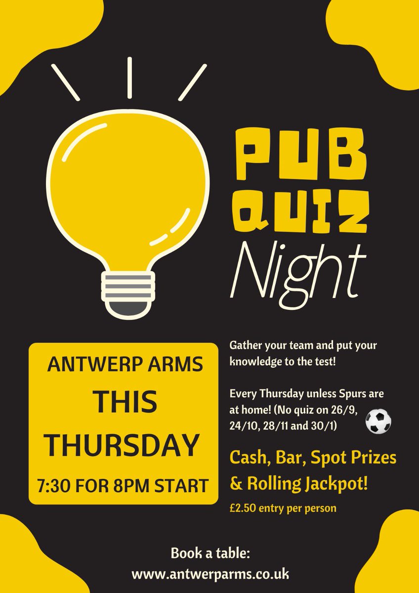 🎉 QUIZ NEWS! 

Last Thurs, Hooters &amp; Shooters won the pub quiz rolling jackpot AND the first cash prize! That’s almost £180 in winnings!🤑 💰

Want a shot at the next big win? Join us tonight for your chance to strike it rich! 🎰

Don't miss out on the fun from 7:30pm tonight 🍻