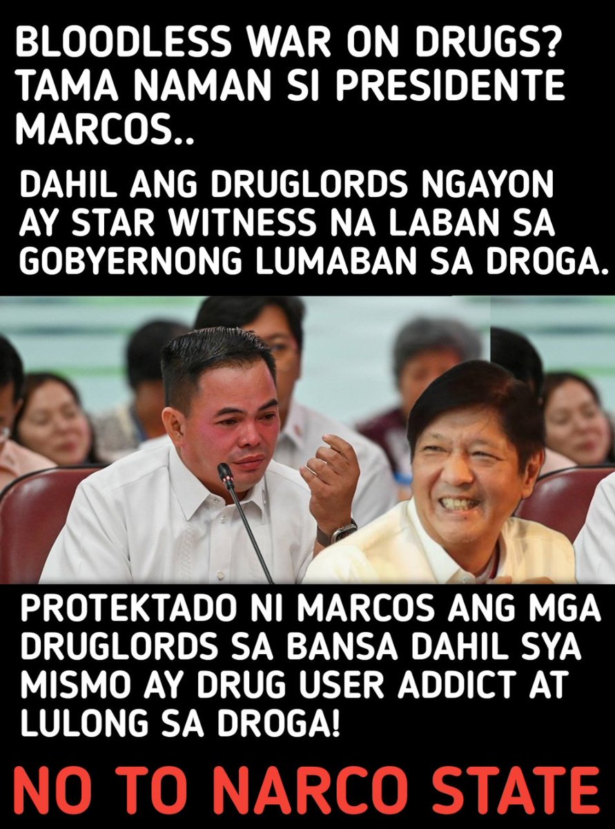 Mahirap pa bang intindihin yan? Bakit si de Lima ay nakalaya na may kaso sa droga??.. BAKIT SI KERWIN ESPENOSA AY STAR WITNESS NGAYON AT ANG FOCUS AY MGA NAPATAY SA WAR ON DRUGS? DAHIL PROTEKTADO NG PRISIDENTE NG BANSA ANG MGA DRUGLORDS NGAYON. NAKABALIK NA ANG DROGA SA BANSA..