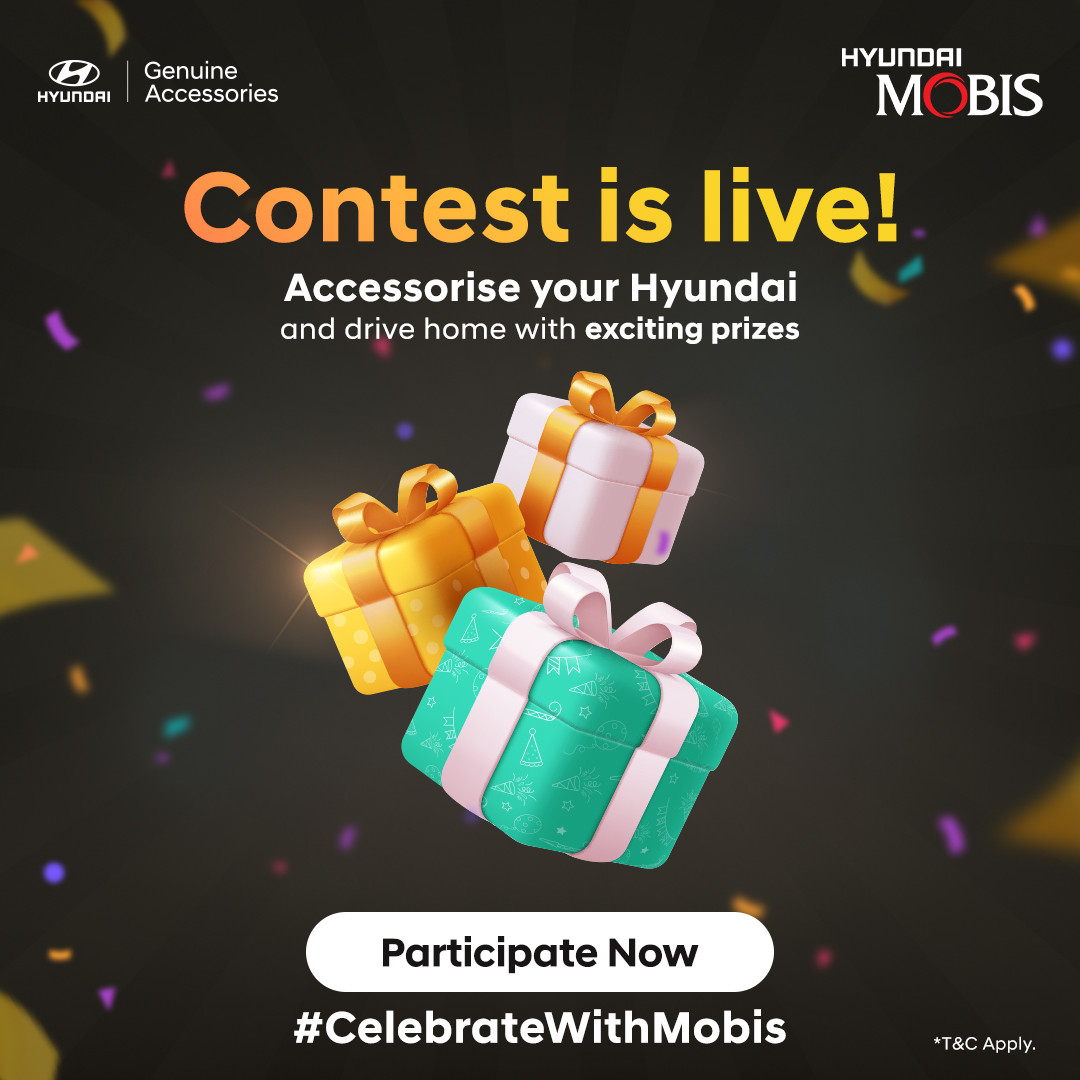 HyundaiMobisIN's tweet photo. Show off your Hyundai’s best look!

To Know More
Click: - https://t.co/AN6Sf0rAiF

Enter our contest and stand a chance to win exciting prizes.

#CelebrateWithMobis #Hyundai #HyundaiMobis #HyundaiAccessory #Genuine #Mobis #Contest https://t.co/HzPxIUXleF