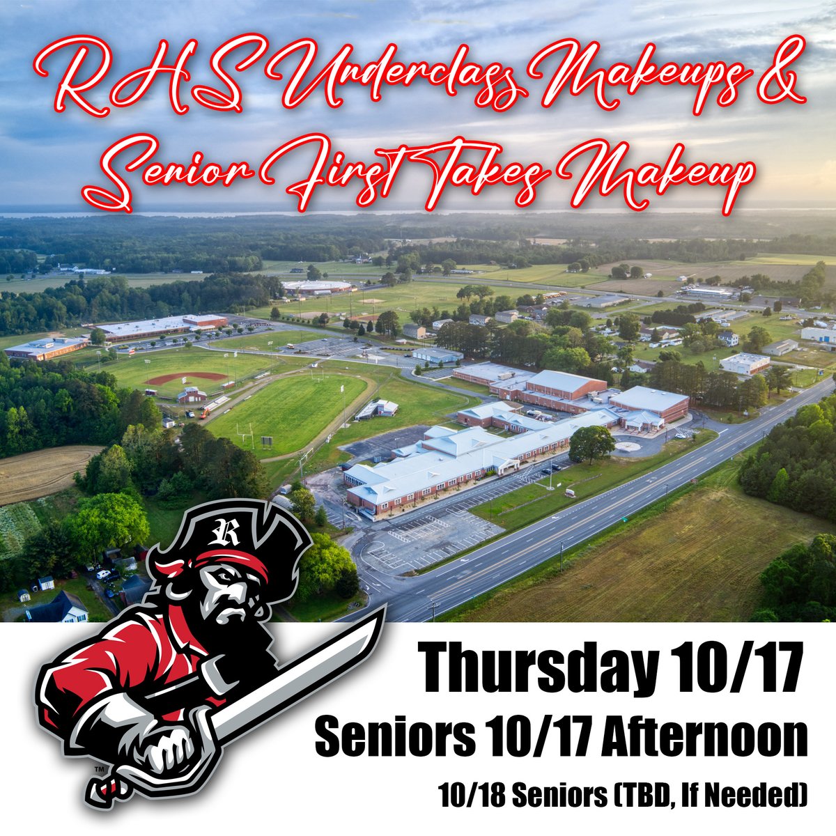 RETAKE DAY IS TODAY AT RHS!

Underclass first and retakes in the am, Senior Makeups in the afternoon.

#NNK #NNKPhotographer #KeepsakeImages #WarsawVA #RichmondCountyPublicSchools #SchoolPIctureDay #RaiderPride #RaiderCountry