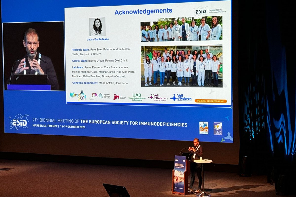 Immunologia Hospital Vall d'Hebron (@immuno_huvh) on Twitter photo 🧬Ja tenim als nostres representants a l'ESID.
El Dr. Roger Colobran d’<a href="/Immuno_HUVH/">Immunologia Hospital Vall d'Hebron</a> participa @ESID 2024 Immunodeficiencies Meeting, Marseille on ha presentat Missense, or not Missense, That is The Question in Artemis-SCID.<a href="/vallhebron/">Vall d'Hebron</a> <a href="/VHIR_/">Vall d'Hebron Institut de Recerca</a> <a href="/Scimmunologia/">Societat Catalana d'Immunologia</a> <a href="/SEinmunologia/">SEInmunología</a> @UAB 🧬Ja tenim als nostres representants a l'ESID.
El Dr. Roger Colobran d’<a href="/Immuno_HUVH/">Immunologia Hospital Vall d'Hebron</a> participa @ESID 2024 Immunodeficiencies Meeting, Marseille on ha presentat Missense, or not Missense, That is The Question in Artemis-SCID.<a href="/vallhebron/">Vall d'Hebron</a> <a href="/VHIR_/">Vall d'Hebron Institut de Recerca</a> <a href="/Scimmunologia/">Societat Catalana d'Immunologia</a> <a href="/SEinmunologia/">SEInmunología</a> @UAB
