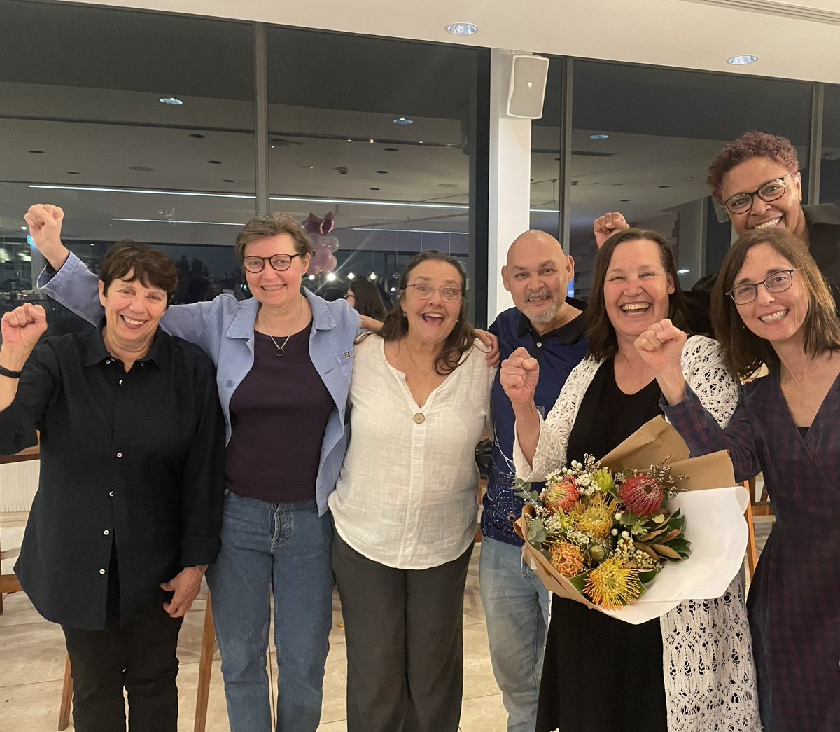 JheathcoteOAM's tweet photo. It’s always a shame to see great black staff leave the University but @UNSW has picked up a great person with A-Prof Chris Evans!! Even at the farewell we were able to get peeps to join @NTEUnion 👍🏿 and I’m glad with the @NTEUNSW Div role I can work with awesome mob like her https://t.co/8ppuwE8Y21