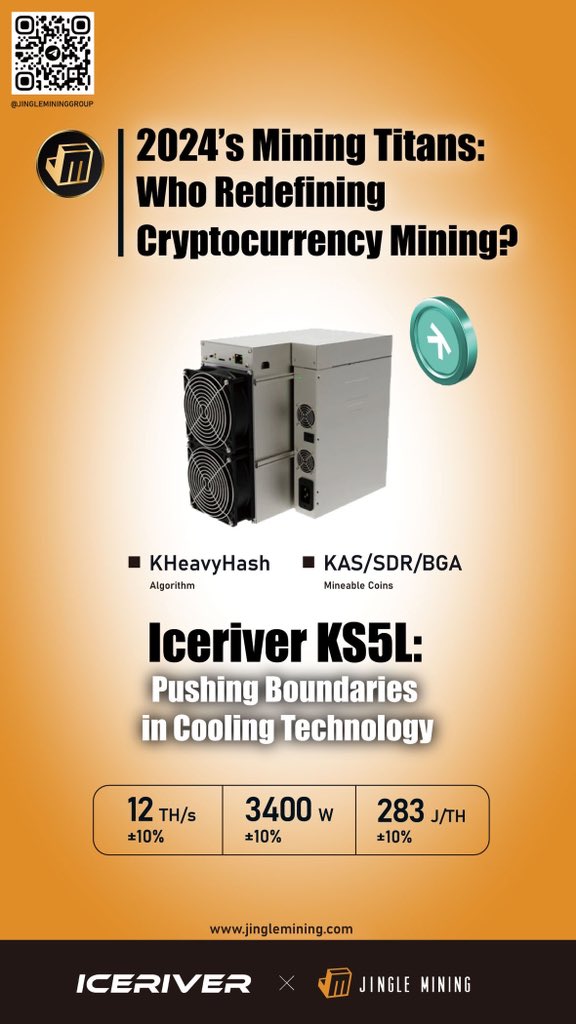 JM_Anna7's tweet photo. 2024’s Mining Titans: Who Redefining Cryptocurrency Mining?
Iceriver KS5L: Liquid cooling innovation for maximum power！！⛏⛏ https://t.co/TLDkypF4Lv