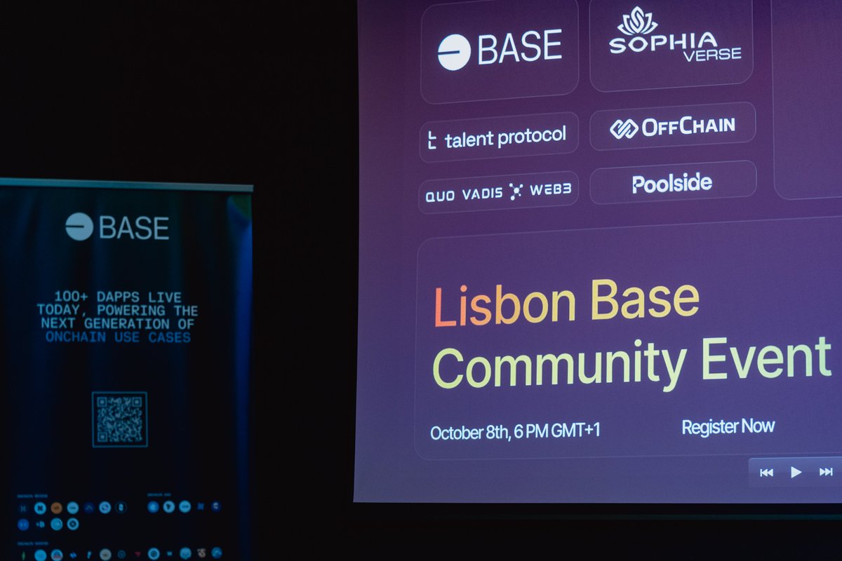 SophiaVerse_AI's tweet photo. 🎉 Throwback to the Lisbon @base Community Event! 

What a night of fun, innovation, and connection it was on October 8, 2024! 

The energy was electric, and the ideas were flowing as the Base Community gathered in Lisbon for an unforgettable evening with support from
@TalentProtocol , @PoolsideCo and @offchainglobal. SOPH token, which has been live on Base for some time now, continued to impress with faster transactions.

Big thanks to everyone who joined us and contributed to making the event such a success! 

Stay tuned for more incredible experiences ahead!

#Throwback #Web3Community #Innovation #BaseCommunity #Thursday