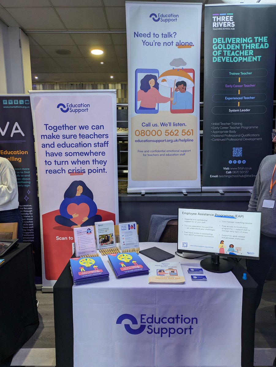 SchoolsHWS's tweet photo. Great to meet up with colleagues from @EdSupportUK at today's @SCHOOLSNE #SNESummit24. 

@EdSupportUK have been an invaluable partner, helping us to develop strategies for staff wellbeing in Gateshead. https://t.co/GlGqZnOfZ7