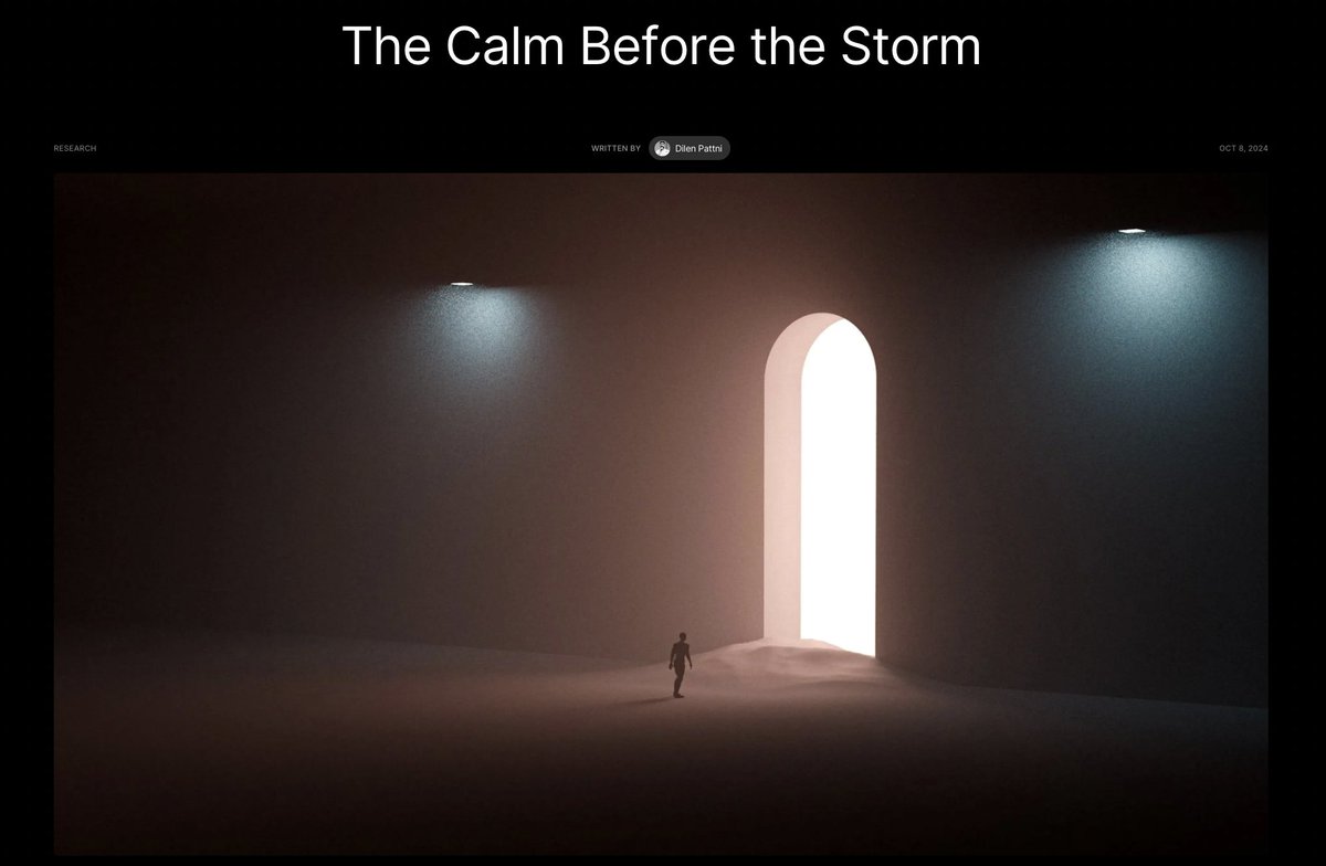 noirstudio's tweet photo. We’re delighted to release our Q4 report written by our Head of Social and Market Analyst Dilen Pattni.

The Calm Before The Storm highlights what has been a remarkable year in the crypto industry. From Bitcoin ETF’s, the resurgence and staying power of memecoins, Solana vs Ethereum and much much more.

However, the year isn’t done just yet 👀 we’re entering possibly the most bullish period for the crypto market at large, and if you aren’t yet paying attention to what’s happening it’s time to lock in ⚡️↓

https://t.co/46B3054i10