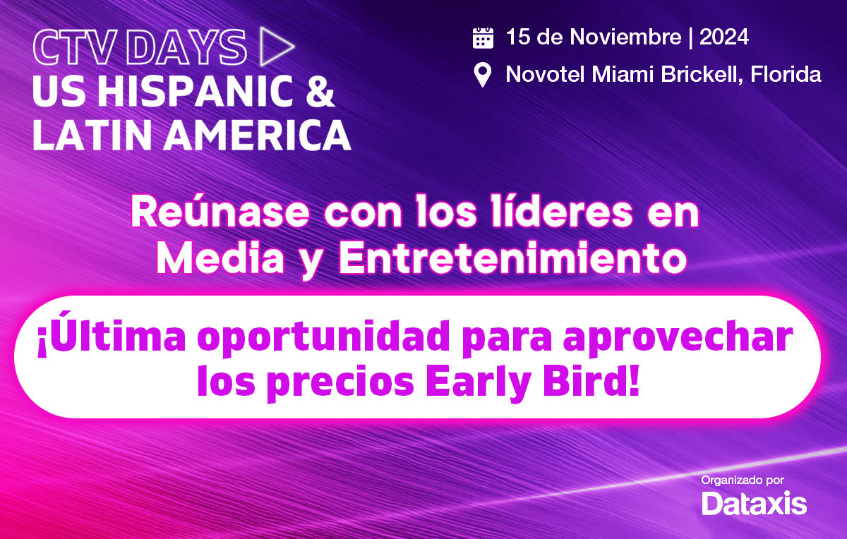 📣HOY es el último día para comprar su ticket con nuestra bonificación Early Bird para acompañarnos este 15 de noviembre #CTVDays US Hispanic &amp; Latin America en Miami. 

¡No deje pasar esta oportunidad y regístrese ahora!
👉 lnkd.in/eDf2EH5E