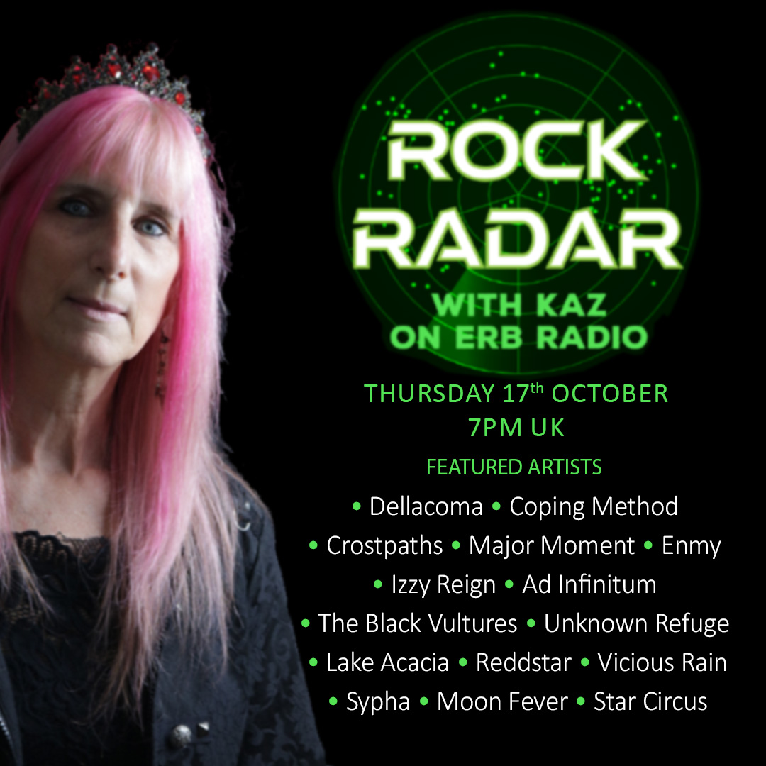ERB Radio - This account has been archived (@erb_radio) on Twitter photo The countdown to the weekend is on! Get in the mood with Kaz Ay and her Rock Radar at 7pm tonight with music from @copingmethod | @Crostpaths | <a href="/majormomentband/">Major Moment</a> | <a href="/enmymusic/">ΞNMY</a> | @i_musicc | @UNKNOWN_REFUGE | <a href="/lakeacacia/">LAKE ACACIA</a> | @reddstarmusic | <a href="/viciousrainband/">Vicious Rain</a> | <a href="/moonfeverband/">Moon Fever</a>... The countdown to the weekend is on! Get in the mood with Kaz Ay and her Rock Radar at 7pm tonight with music from @copingmethod | @Crostpaths | <a href="/majormomentband/">Major Moment</a> | <a href="/enmymusic/">ΞNMY</a> | @i_musicc | @UNKNOWN_REFUGE | <a href="/lakeacacia/">LAKE ACACIA</a> | @reddstarmusic | <a href="/viciousrainband/">Vicious Rain</a> | <a href="/moonfeverband/">Moon Fever</a>...