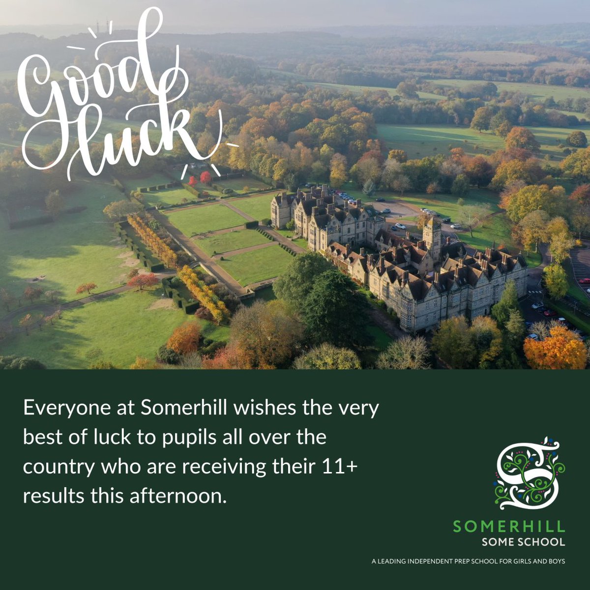 SomerhillKent's tweet image. Good luck to pupils at Somerhill and across the country who are receiving their 11+ results this afternoon! 🤞

#11+ #KentTest #Results #Somerhill #SomeSchool