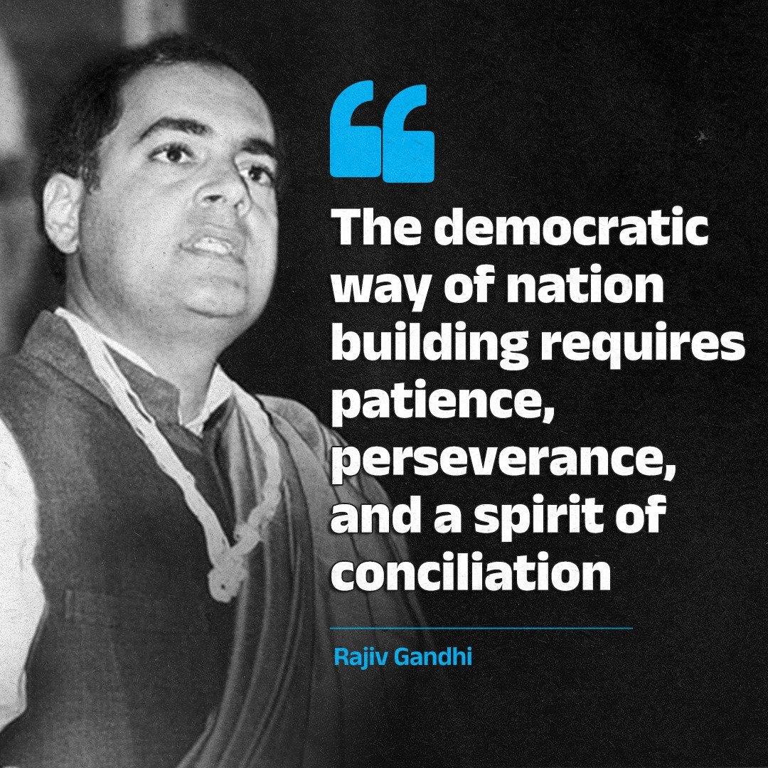 INCIndia's tweet photo. The democratic way of nation building requires patience, perseverance, and a spirit of conciliation. https://t.co/hsWIWqyHkw