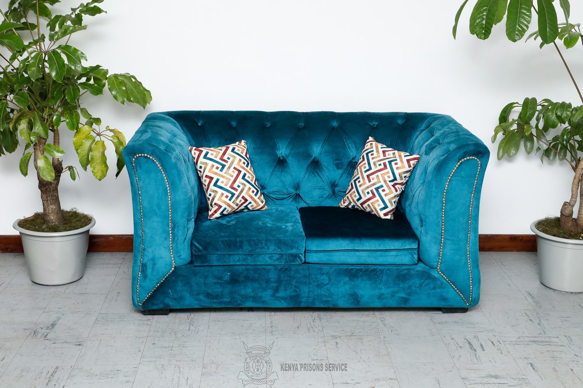 PrisonsKe's tweet photo. Upgrade your living room with this luxurious blue velvet sofa exuding comfort and style. Its soft fabric offers a plush seating experience inviting you to relax and unwind. Ideal for modern homes. 

 Price kshs 113,680. 

Available at the Prisons Enterprise Show Room at the Prisons Headquarters Bishop Road next to NSSF Building, Nairobi. For more inquiries contact +254120817304
