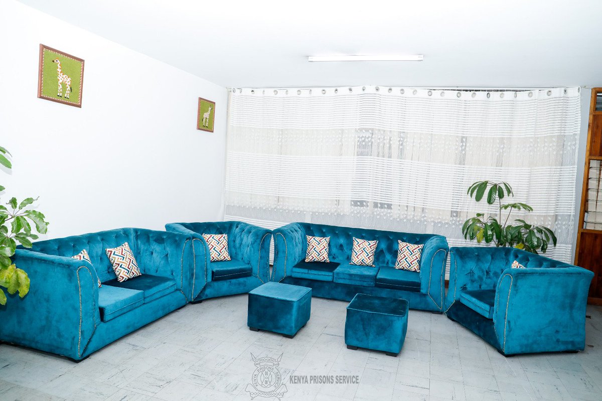 PrisonsKe's tweet photo. Upgrade your living room with this luxurious blue velvet sofa exuding comfort and style. Its soft fabric offers a plush seating experience inviting you to relax and unwind. Ideal for modern homes. 

 Price kshs 113,680. 

Available at the Prisons Enterprise Show Room at the Prisons Headquarters Bishop Road next to NSSF Building, Nairobi. For more inquiries contact +254120817304