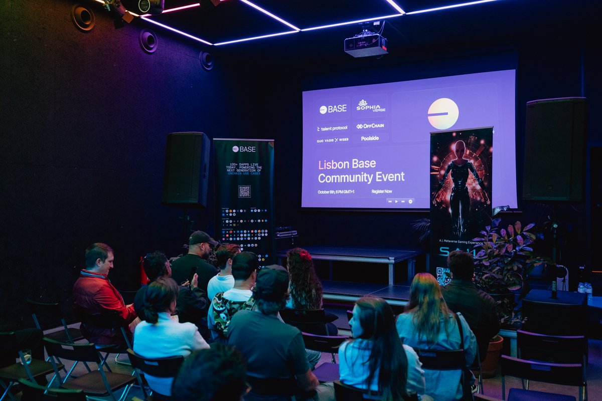 SophiaVerse_AI's tweet photo. 🎉 Throwback to the Lisbon @base Community Event! 

What a night of fun, innovation, and connection it was on October 8, 2024! 

The energy was electric, and the ideas were flowing as the Base Community gathered in Lisbon for an unforgettable evening with support from
@TalentProtocol , @PoolsideCo and @offchainglobal. SOPH token, which has been live on Base for some time now, continued to impress with faster transactions.

Big thanks to everyone who joined us and contributed to making the event such a success! 

Stay tuned for more incredible experiences ahead!

#Throwback #Web3Community #Innovation #BaseCommunity #Thursday