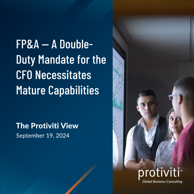 LarkScheierman's tweet photo. A double-duty mandate on the CFO has resulted from the extension of financial planning &amp; analysis (FP&amp;A) responsibilities to leaders throughout the enterprise, placing additional demands on finance leaders. Learn more in the latest Protiviti insights! https://t.co/rZKVVfmbw8 https://t.co/06VqDQpolq