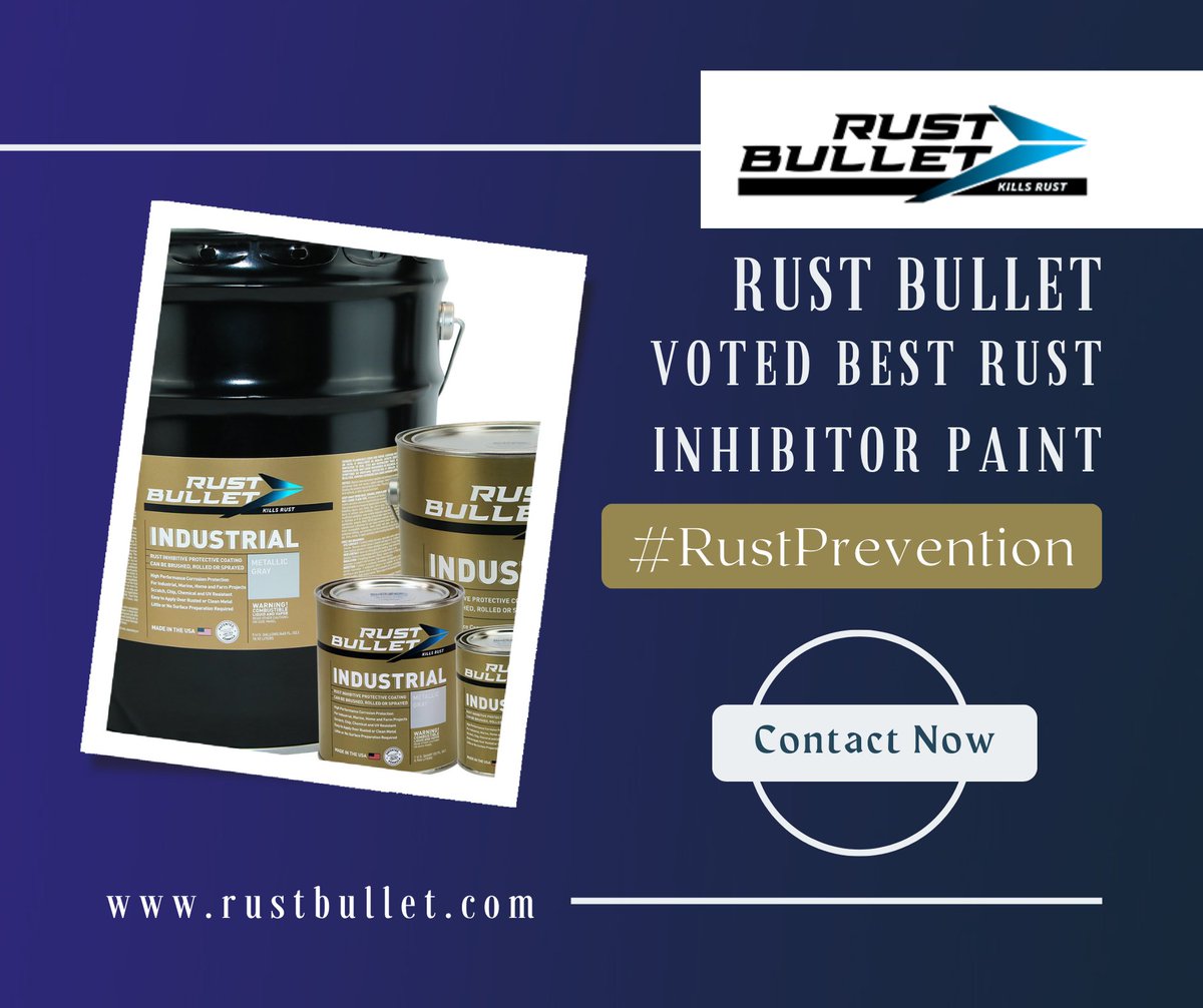 rustbullet's tweet image. Say goodbye to rust with Rust Paint. This high-performance paint not only covers existing rust but also prevents future corrosion. Give your surfaces a new lease on life with Rust Bullet Rust Paint. rustbullet.com/all-products/
#RustPaint #RustPrevention #StopRust #RustBullet