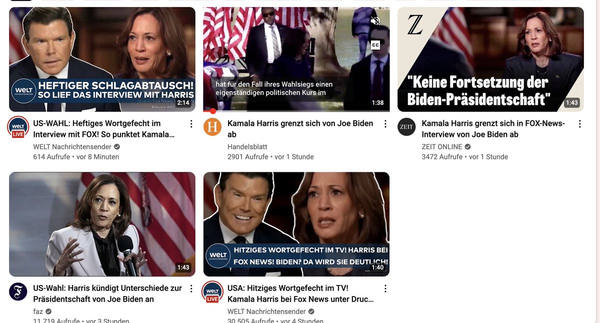 AdamsHandDe's tweet image. Wie kann es sein, dass das @handelsblatt, @zeitonline und @faznet fast genau die gleichen Überschriften für das Harris Interview nutzen?