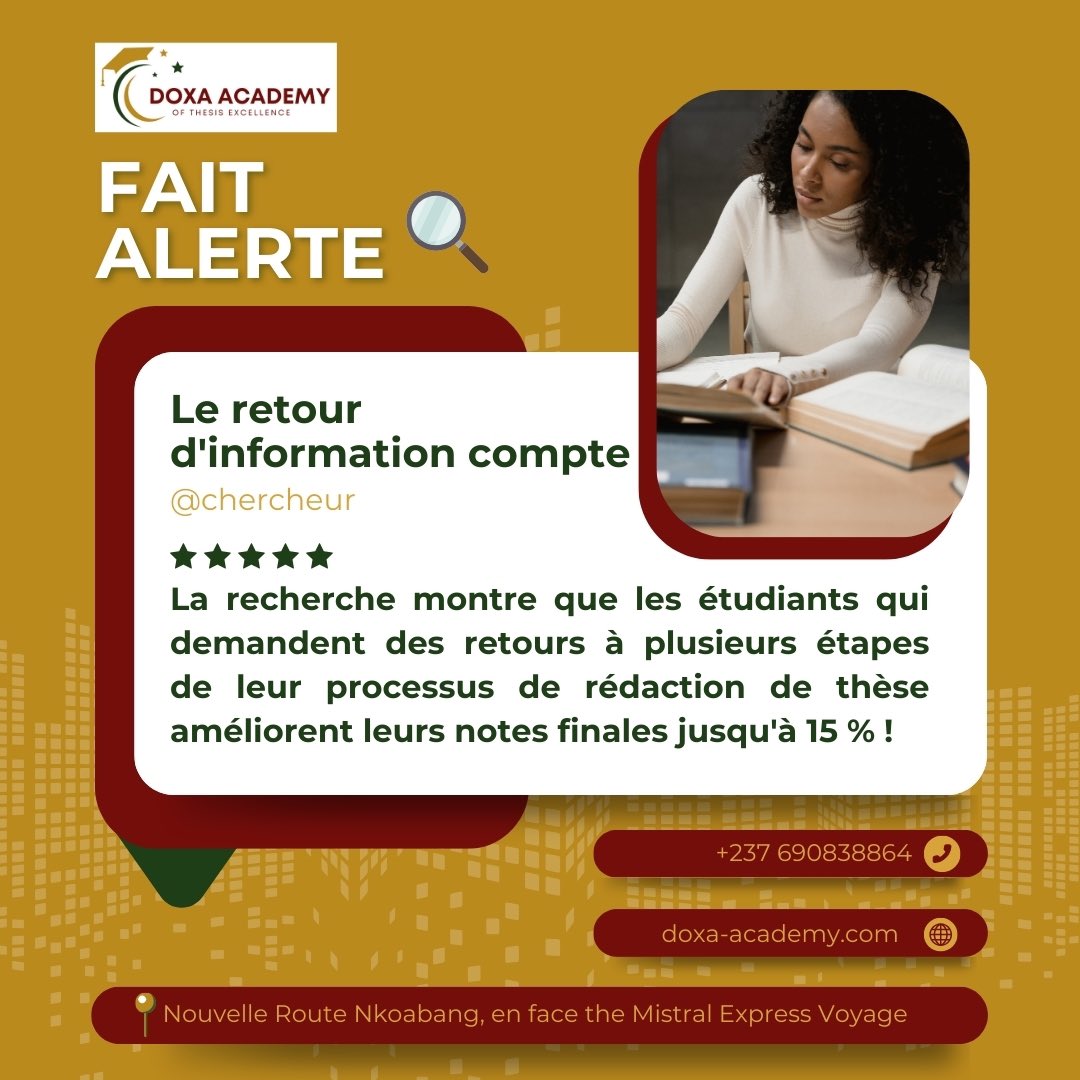 DoxaFruits's tweet photo. **𝐅𝐞𝐞𝐝𝐛𝐚𝐜𝐤 𝐌𝐚𝐭𝐭𝐞𝐫𝐞𝐬**

Notre expertise à l'Académie Doxa d'Excellence Thésaire souligne l'importance des retours constructifs pour élever votre travail.

#Retour #SuccèsAcadémique #AcadémieDoxa https://t.co/ZMcrMax2k5
