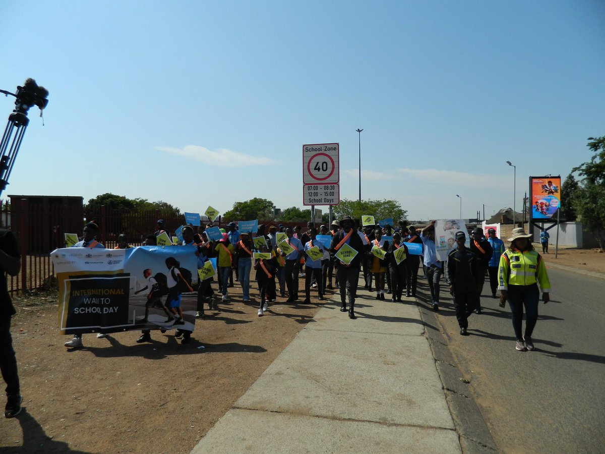 International Walk to School Day event just ended. 60 learners from X3 Walking Safely to School project schools in Mamelodi (Mamelodi High, Tsako Thabo High &amp; Dr I M Monare Primary) took part in the event.
<a href="/ChildsafeSA/">ChildSafe South Africa</a> 
<a href="/AASouthAfrica/">AA South Africa</a> 
<a href="/FIAFdn/">FIA Foundation</a> 
<a href="/GautengProvince/">Gauteng Provincial Gov</a> 
<a href="/TMPDSafety/">Tshwane Metro Police</a>
