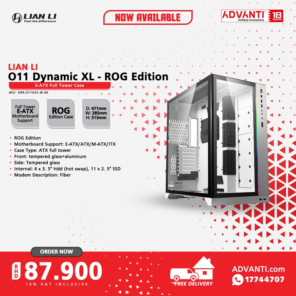 ADVANTIGroup's tweet photo. ◀Swipe Left for more!
🔽NOW AVAILABLE!🔽

🔴Gaming PC Cases!🔴

📦 FREE DELIVERY! 🚚
▶10% VAT Inclusive

#ADVANTI #DeepCool #LianLi #Gaming #PC #Cases #TechDeals #Bahrain #Manama #Saar https://t.co/Eigaw2XU4d