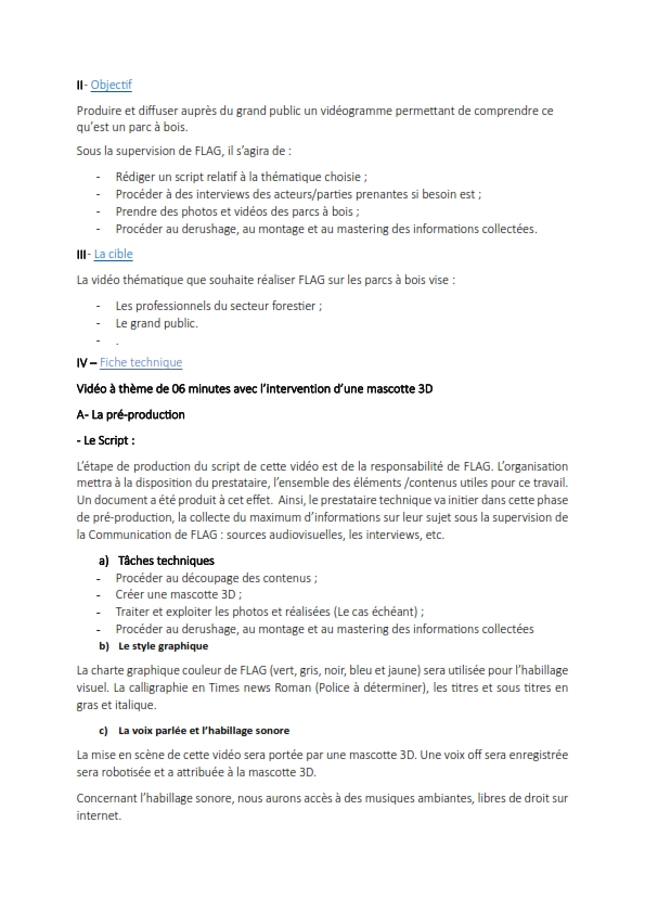Appel à manifestation d'interêt pour la production d'une vidéo thématique de 6 minutes sur les parcs à Bois...
Vous êtes intéressés? téléchargez le cahier de charge y relatif sur flag-cmr.org/mediatheque/do… et postulez!
Date limite de soumission, vendredi 25 octobre 2024 à 17h.