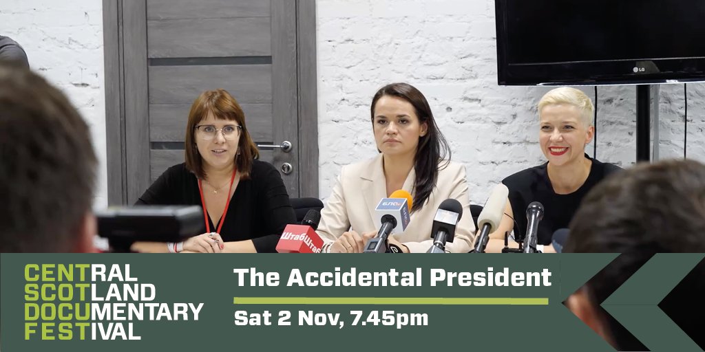 🏆 Eligible for Audience &amp; Jury Awards

The true story of Sviatlana Tsikhanouskaya, an ordinary Belarusian housewife turned political leader after her husband was arrested.

🎥The Accidental President
📆Sat 2 Nov, 7.45 pm
🎟Tickets [from £4.50] via: bit.ly/3AYSSPx