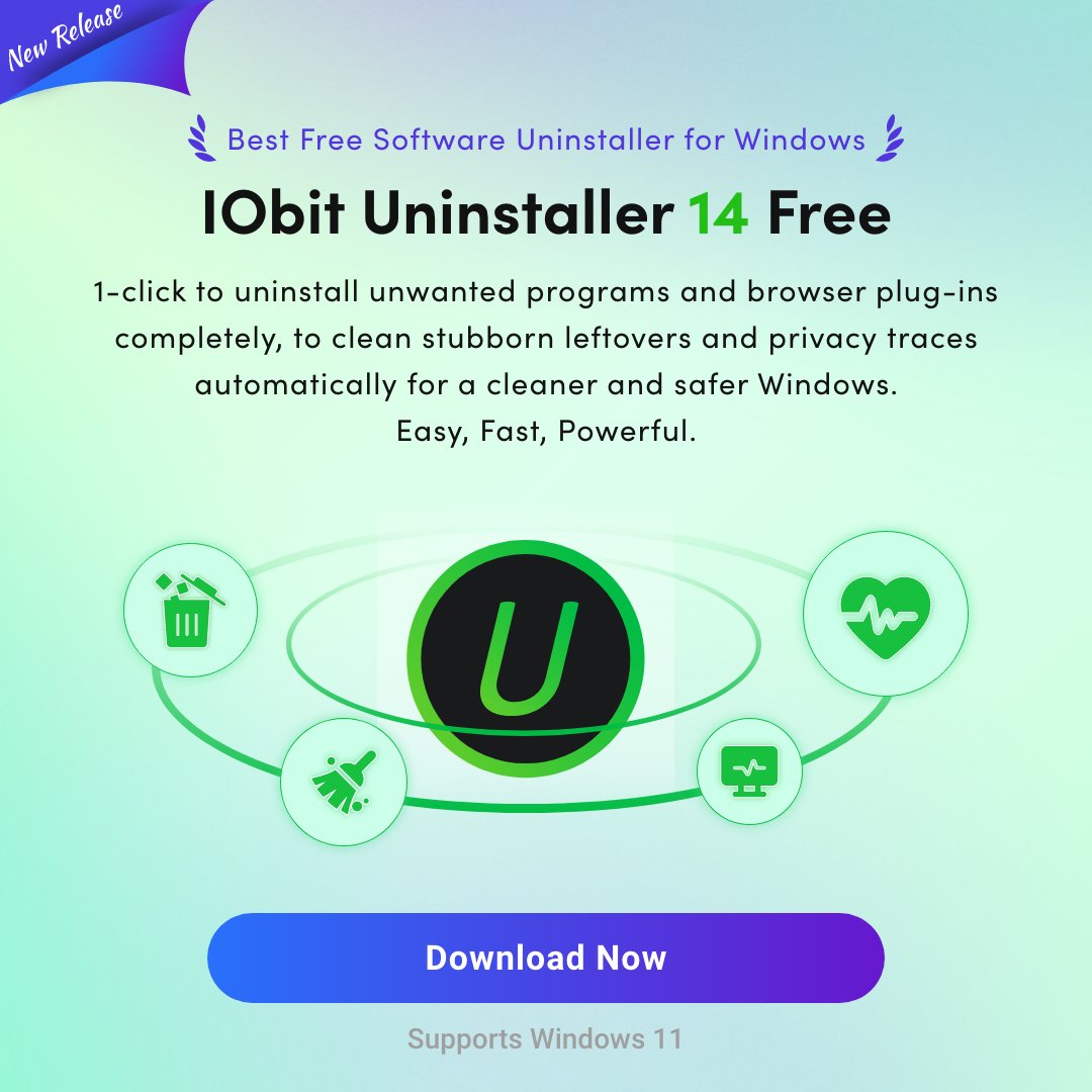 IObit Software (@iobitsoft) on Twitter photo ๐๐๐๐๐ ๐ฅ๐ฒ๐น๐ฒ๐ฎ๐๐ฒ๐ฑ - ๐๐ข๐ฏ๐ถ๐ ๐จ๐ป๐ถ๐ป๐๐๐ฎ๐น๐น๐ฒ๐ฟ ๐ญ๐ฐ!
Come and enjoy a smoother, faster, and more comprehensive uninstalling experience with this ultimate software removal solution, as well as to release more disk space.
bit.ly/3BOAZnb ๐๐๐๐๐ ๐ฅ๐ฒ๐น๐ฒ๐ฎ๐๐ฒ๐ฑ - ๐๐ข๐ฏ๐ถ๐ ๐จ๐ป๐ถ๐ป๐๐๐ฎ๐น๐น๐ฒ๐ฟ ๐ญ๐ฐ!
Come and enjoy a smoother, faster, and more comprehensive uninstalling experience with this ultimate software removal solution, as well as to release more disk space.
bit.ly/3BOAZnb
