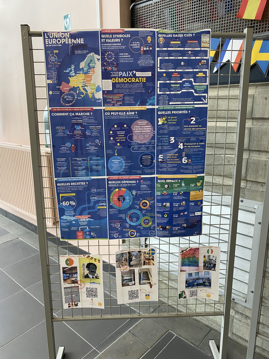 clgmontaigne95's tweet photo. Cette semaine, le collège Montaigne célèbre les #Erasmusdays !
Au programme: exposition sur l’europe, quiz et retour sur les mobilités 2023/2024.
Happy Erasmus Days everyone 🇪🇺✨
@DareicV @acversailles @EUErasmusPlus https://t.co/os8qAb23CK