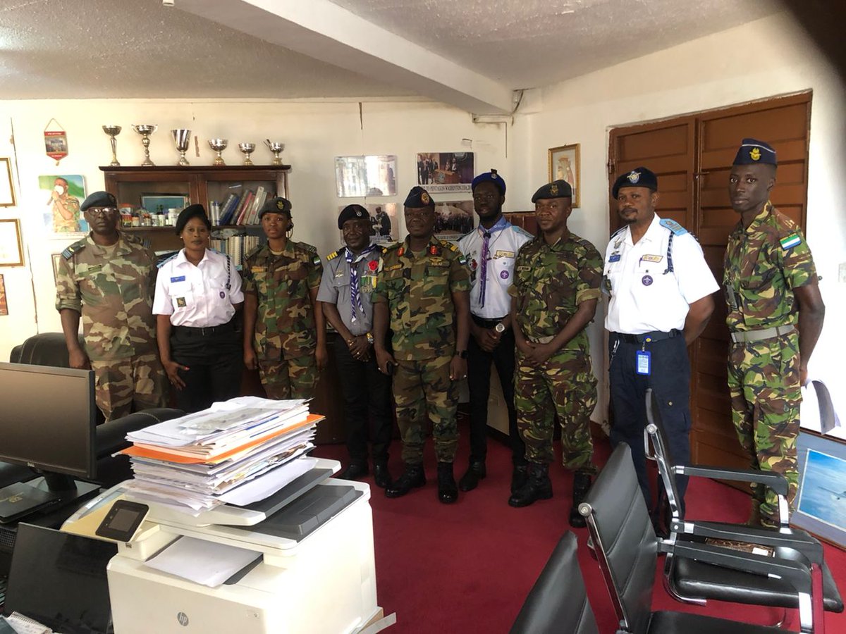 airscoutsl's tweet photo. The Air Commodore and Air Scout unit met to discuss training in aircraftmanship for disaster search and rescue. They formed a joint team to draft a humanitarian capacity concept note by next Tuesday. #DisasterRelief #Teamwork https://t.co/SCa6EgMI7Z